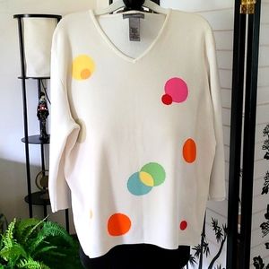 Designers Originals White/ Multicolored Sweater